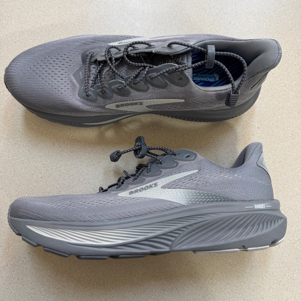 Brooks Ghost 17 Mens Running Shoes Grey Neutral Cushion Sneaker 1104421D041 10.5